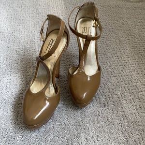 Tan high heels